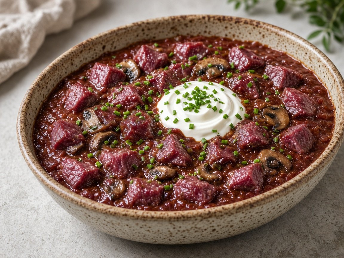Reindeer stroganoff bake
