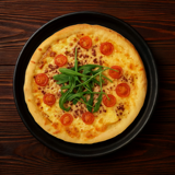 Stuffed-crust pizza with cold-smoked reindeer crumble