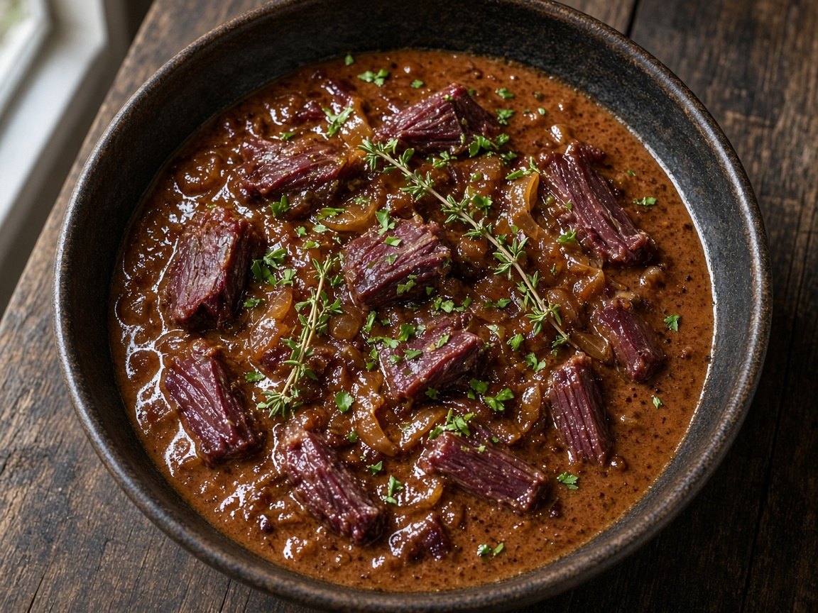 Reindeer and onion cream stew