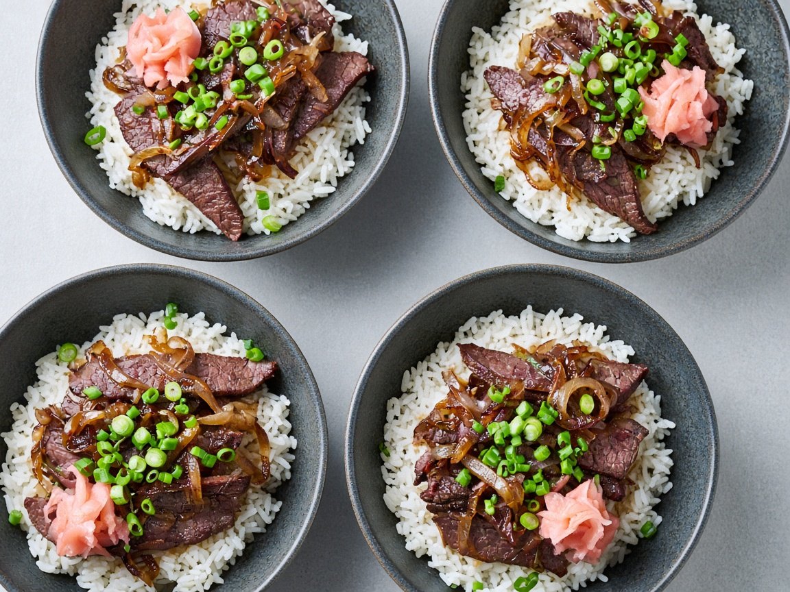 Reindeer and onion rice bowl