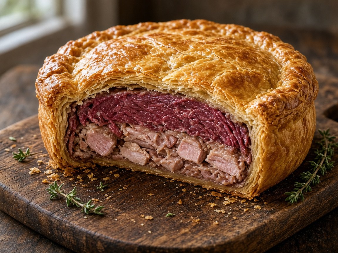 Reindeer and pork pie under a rustic crust