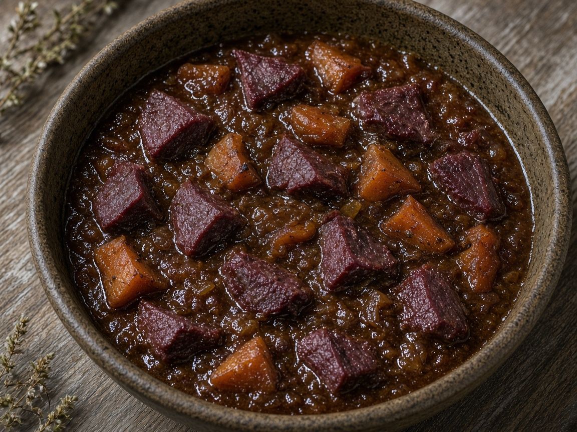 Rich reindeer bone base for stews and pot pies
