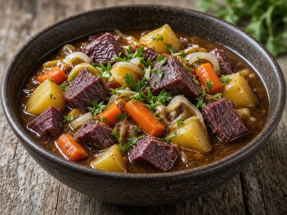 Reindeer and root vegetable pot