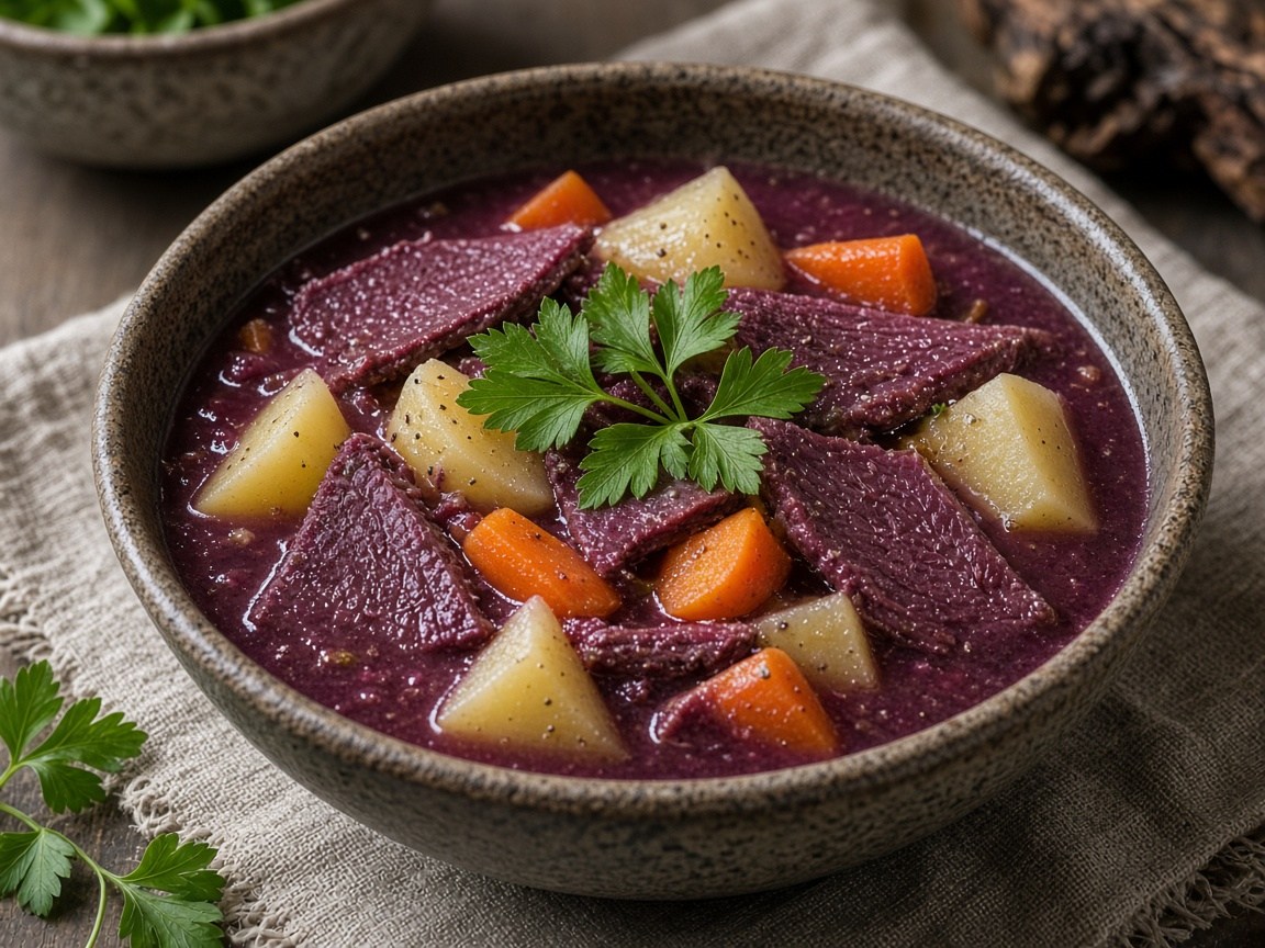 Reindeer and root vegetable potage