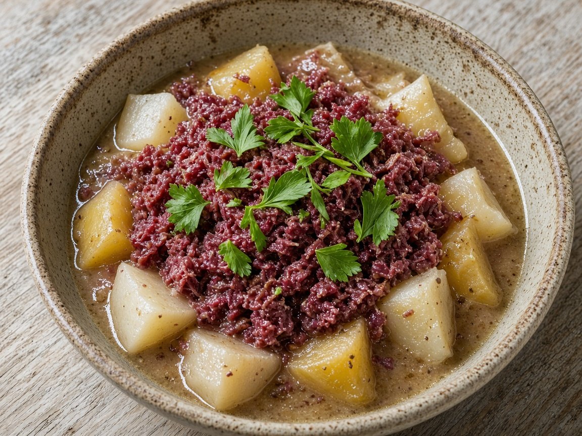 Reindeer and root vegetable stew