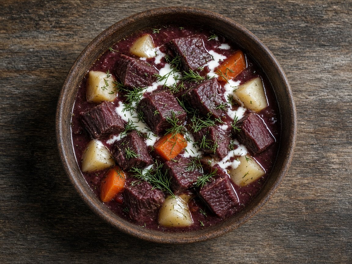 Reindeer and root vegetable stew