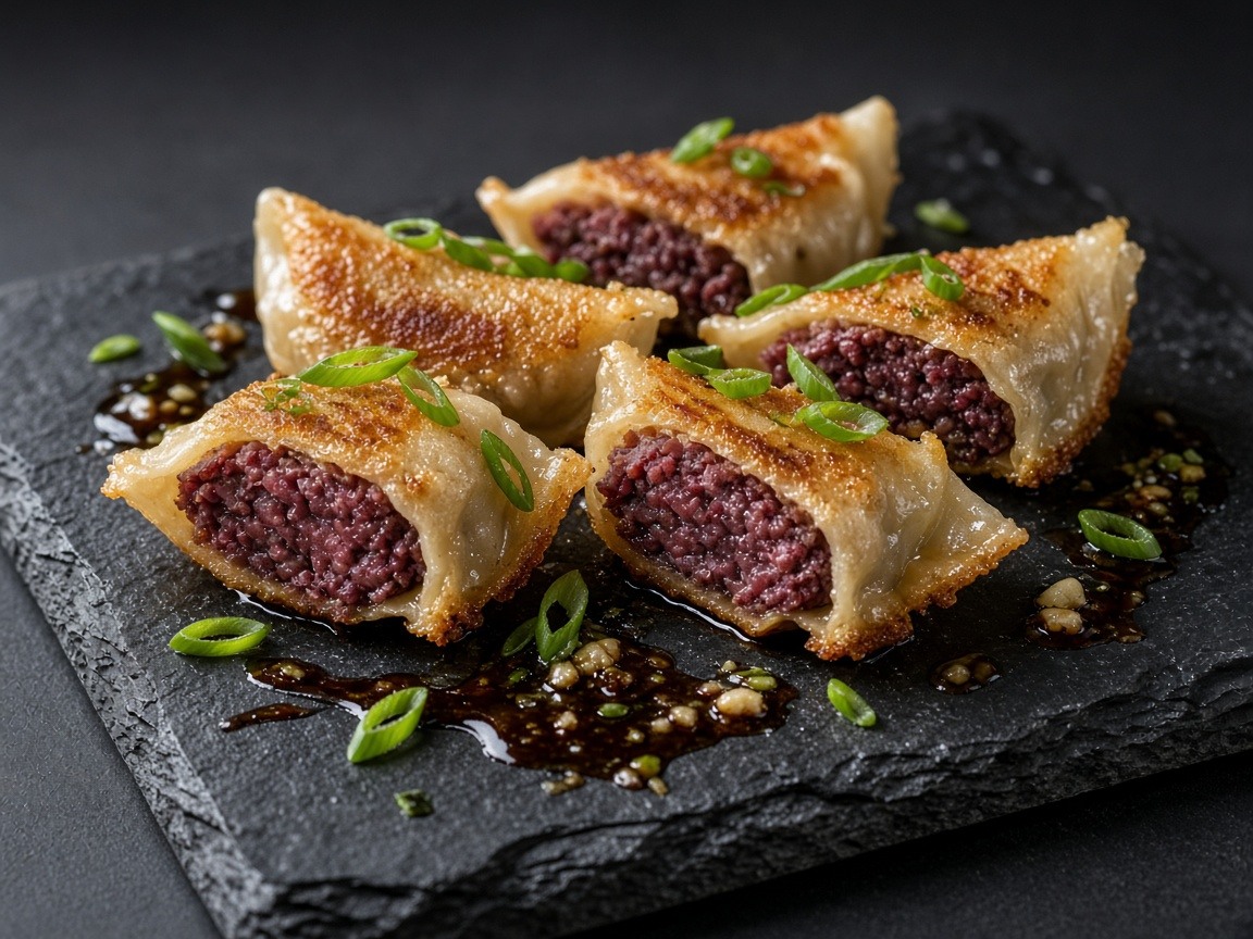Reindeer dumplings with ginger and scallion