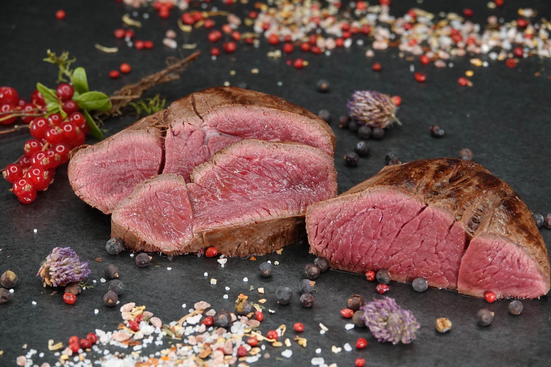 Pan-seared reindeer rump with rosemary butter